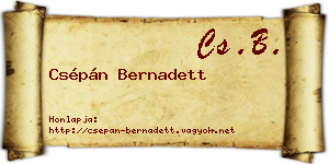 Csépán Bernadett névjegykártya