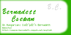 bernadett csepan business card